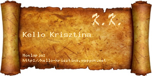 Kello Krisztina névjegykártya