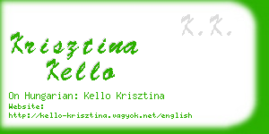 krisztina kello business card